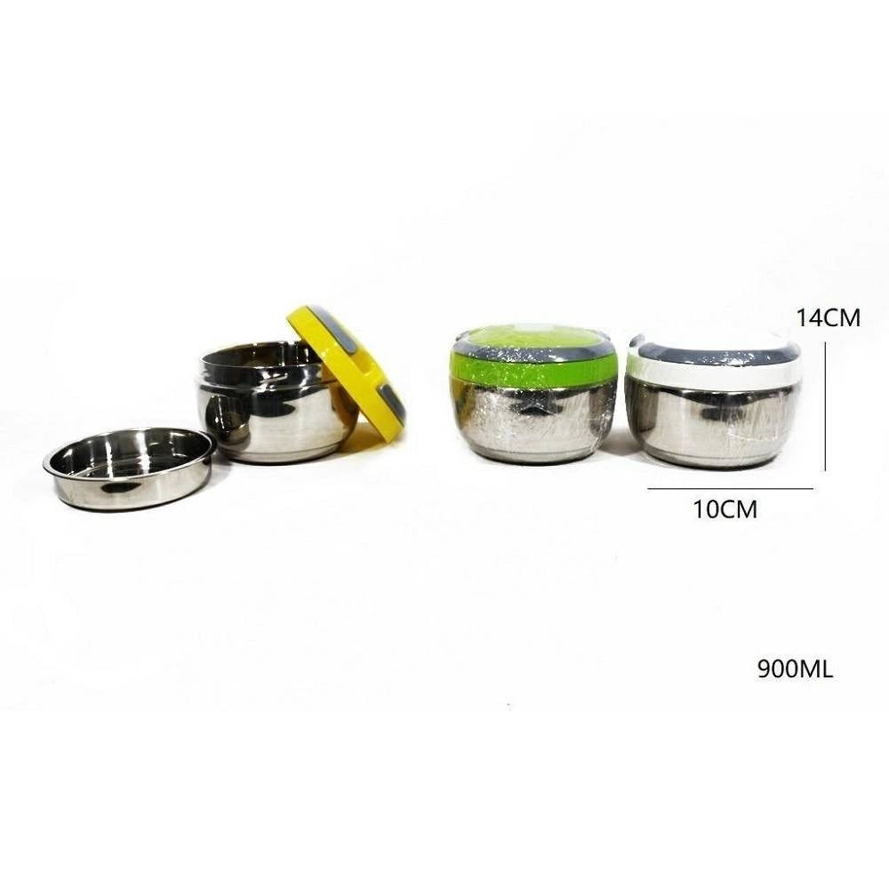 Trade Shop - Portavivande Ermetico 900ml Contenitore Inox Abs Contenitore Porta Pranzo -
