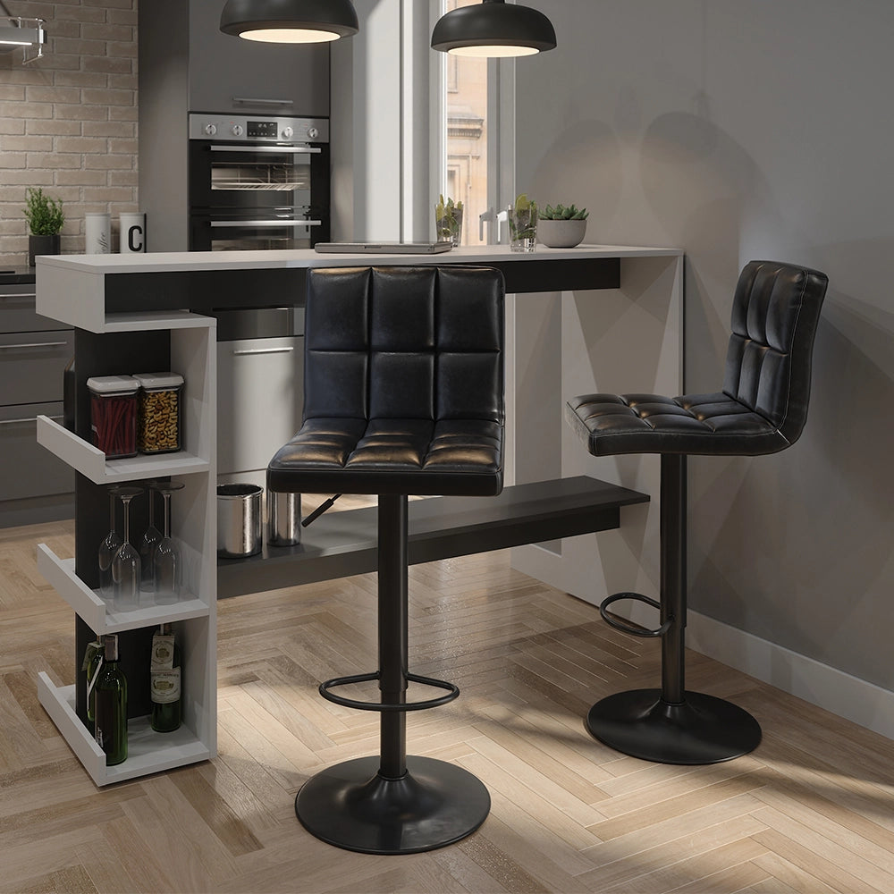 Set di 2 sgabelli da bar Sena Nero 43 x 94 cm Vicco