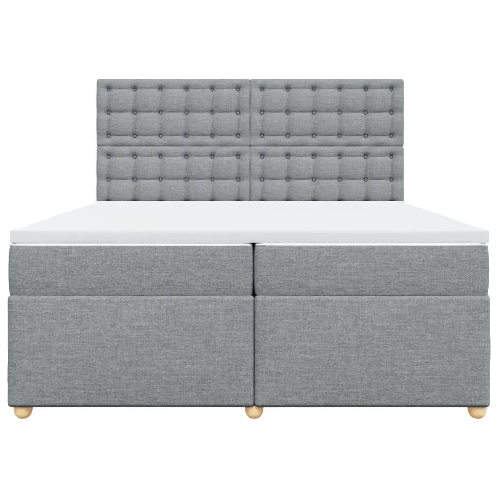 Giroletto a Molle con Materasso Grigio Chiaro 200x200cm Tessuto 3293701