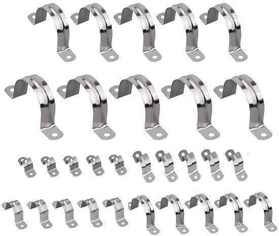 Set di viti a U 30 pezzi - Acciaio inossidabile 304 - 6 diverse misure - Viti a U Ø20-50 mm - Resistenti allo shock