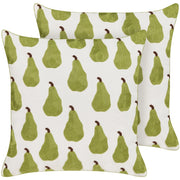 Set di 2 cuscini decorativi con motivo con pera e frutta 45 x 45 cm accessorio decorazione divano soggiorno