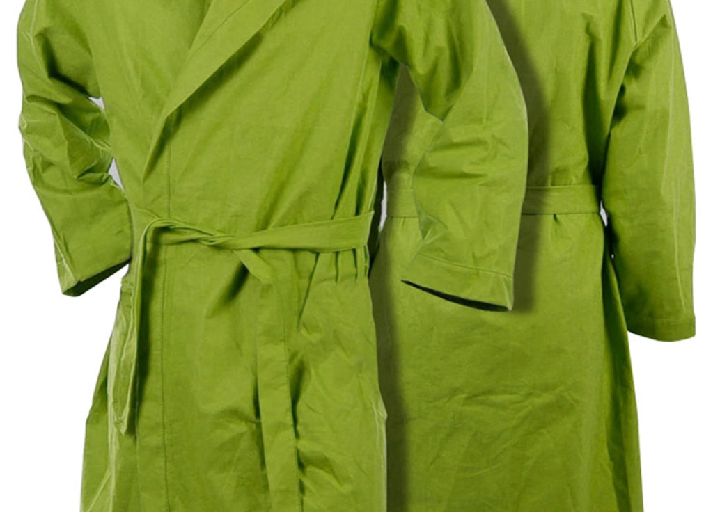 Accappatoio Con Cappuccio In Microfibra Taglia Adulto Unisex In Tinta Unita - XL - Verde