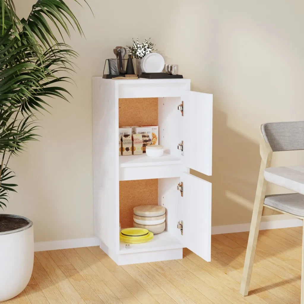 Credenza | Madia | Buffet da pranzo | Armadio da pranzo Bianca 31,5x34x75 cm in Legno Massello di Pino