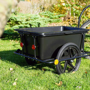 Rimorchio per bici con recipiente da 90 l per carichi fino a 80 kg, con pneumatici da 16"