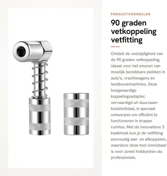 Vetkoppeling 90 gradi - kit 2 pezzi - utilizzo industriale - acciaio di carbonio - 3 angoli di mandrino