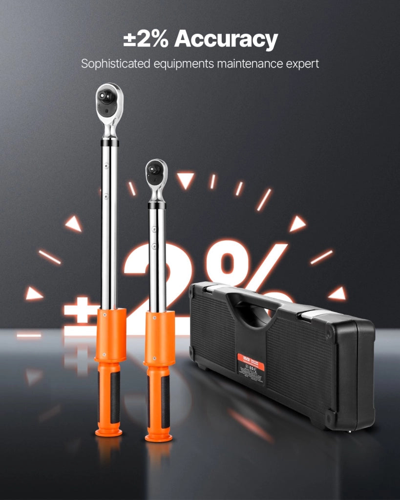 Set 2 Pezzi Chiavi Dinamometriche Digitali 1/2" e 3/8" SX3812, Precisione ±2% 72 Denti con Display LCD e LED per Officina e Auto