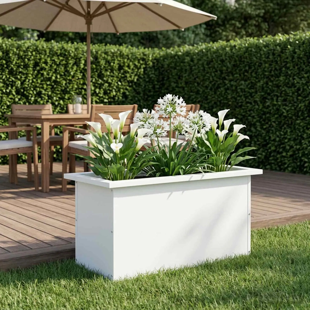 Fioriera da giardino con LED Bianco 30 x 60 x 30 cm Acciaio 8008086