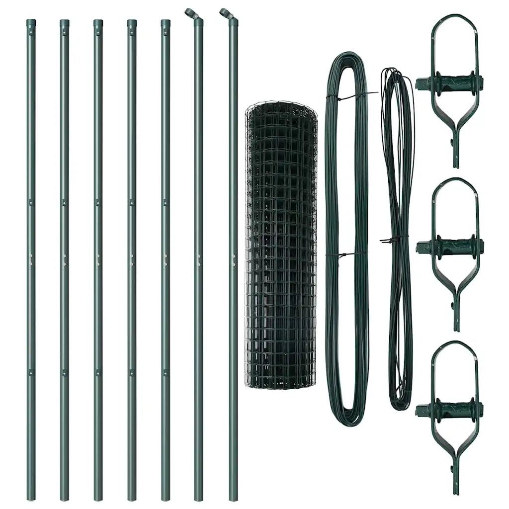 Recinzione da Giardino | Recinzione con Posto Verde 1,2 x 10 m Acciaio e PVC