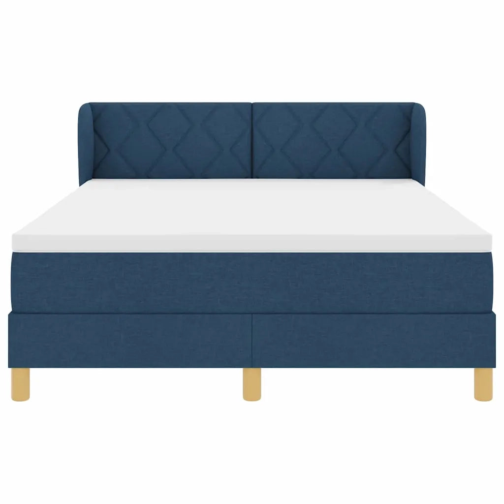 Letto a molle con testiera Blu 140 x 200 cm Tessuto 3340282