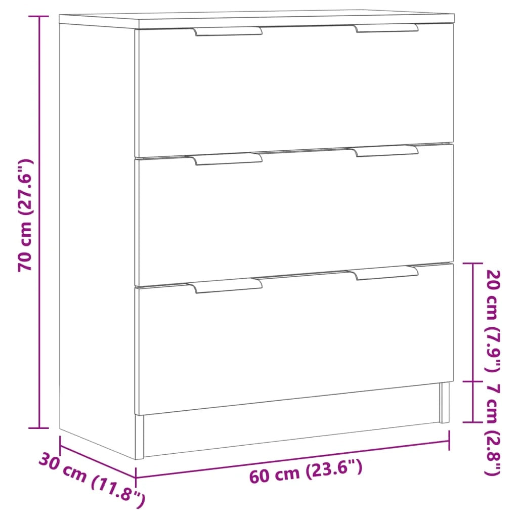 Buffet credenza cassettiera armadio mobile contenitore organizer cucina soggiorno salotto fatto a mano 60 x 30 x 70 cm legno ingegnerizzato marrone 02_0030813