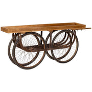 Carrello portavivande con ruote, marrone, 178x40x84h cm