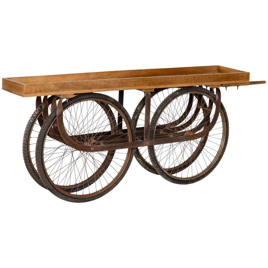 Carrello portavivande con ruote, marrone, 178x40x84h cm