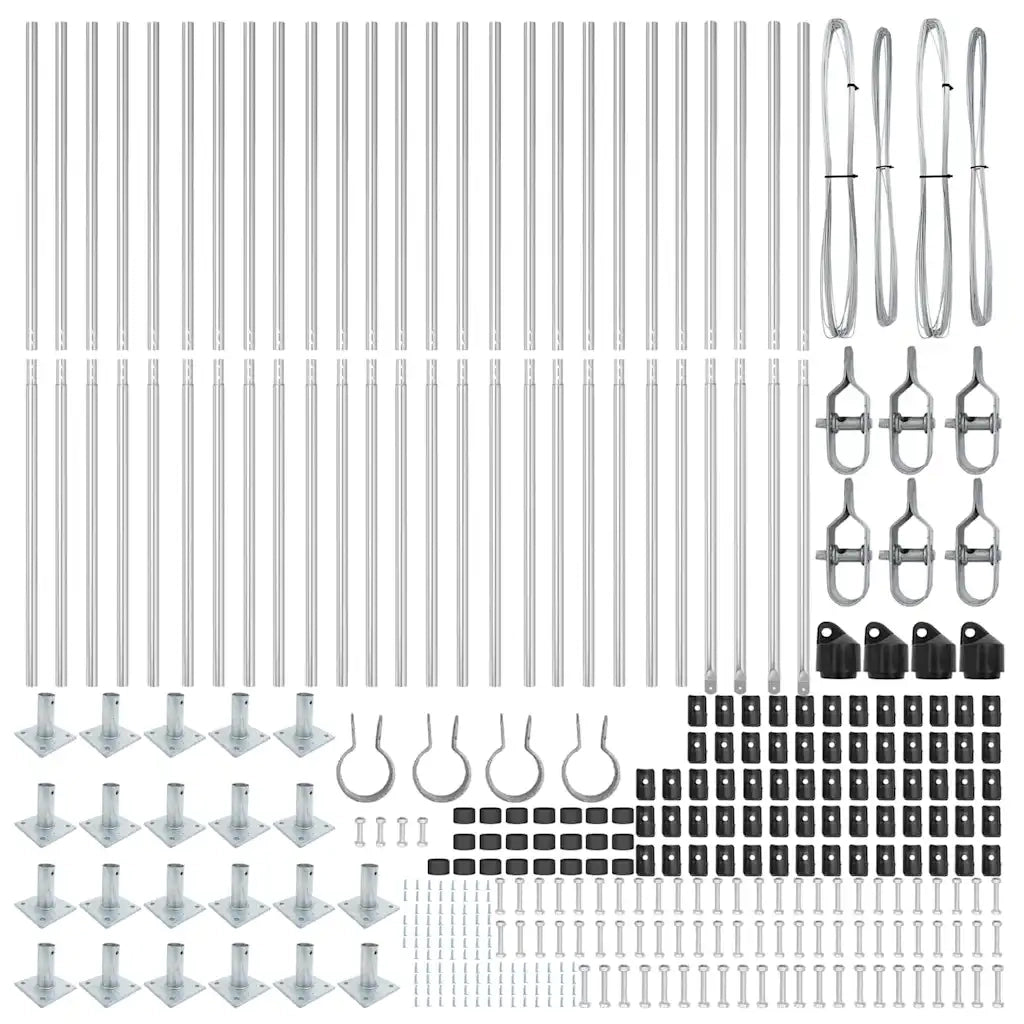 Palo della recinzione 26 pcs Grigio 3,2 x 3,2 x 160 cm 3350267
