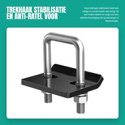Aanhangerspanner Robusto per Trekhaak Stabilizzazione Antirotazione - Adatto per 5 cm - Compatibile con Classe I/II/III/IV - Silenziatore di Rallentamento