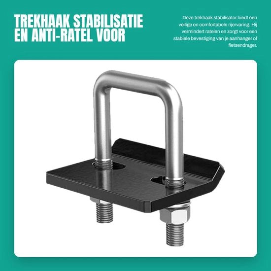Aanhangerspanner Robusto per Trekhaak Stabilizzazione Antirotazione - Adatto per 5 cm - Compatibile con Classe I/II/III/IV - Silenziatore di Rallentamento