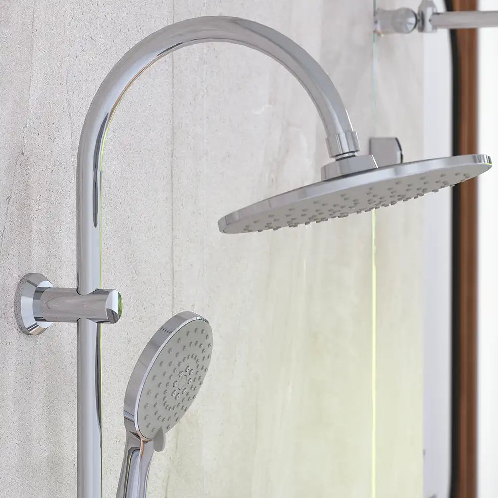Colonna doccia con deviatore in acciaio inox soffione 23 cm | Arno