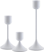 Candelabri Decorativi - Registrazioni Candelabri Stabili e Sicure - Bianchi - Per Matrimoni e Feste - Set da 3 Pezzi