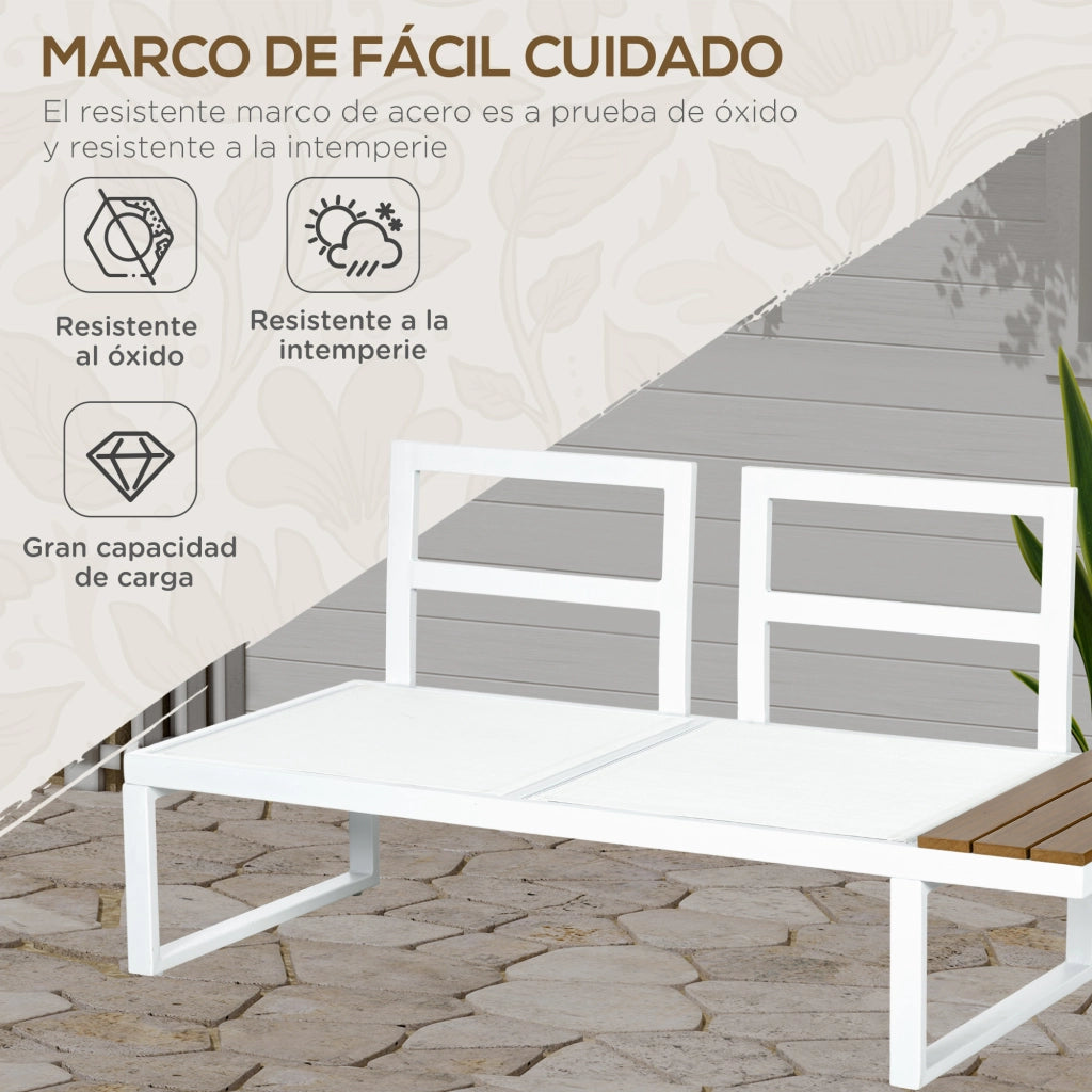 Set Divano Esterno 2 Pezzi Angolare con Cuscini ¨C Zephmum ¨C Crema
