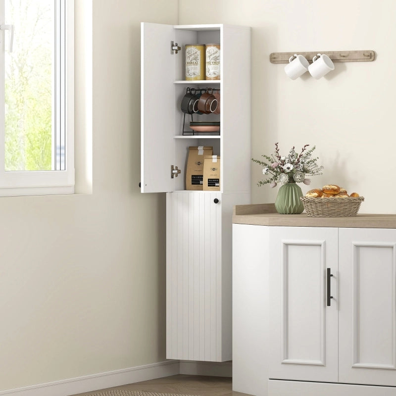 Armadio bagno a parete bianco con ante a chiusura rallentata e 6 ripiani