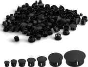 Plastici per coprire fori - Coperture per fori a vite - Finiture per mobili - 300 pezzi di diverse misure - 5-25mm - Nero