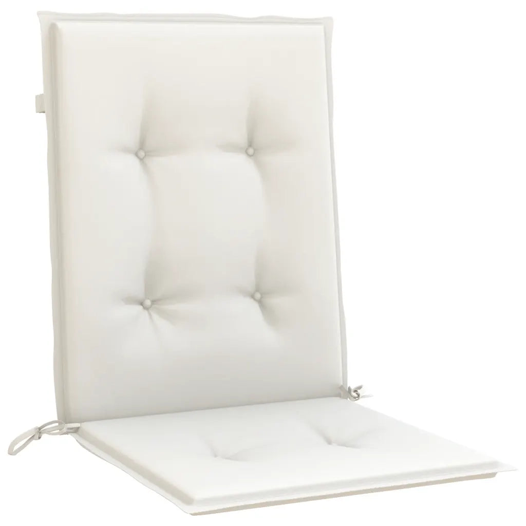 Cuscini Sedia Schiena Bassa 2 pz Crema MÃ©lange 100x50x4 Tessuto