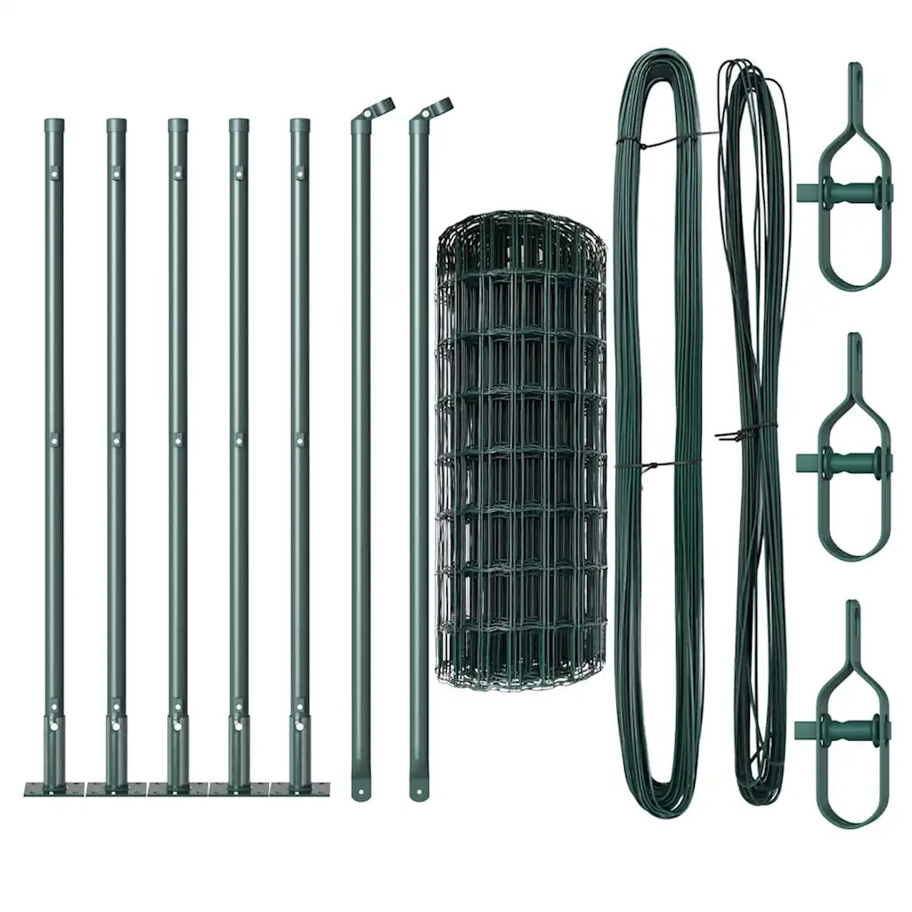 Recinzione da Giardino | Recinzione con Posto Verde 0,4 x 10 m Acciaio e PVC