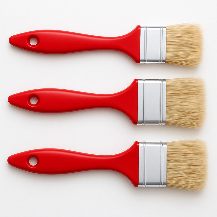 Kit pennellessa 30mm 40mm 50mm tripla setola bionda manico plastica