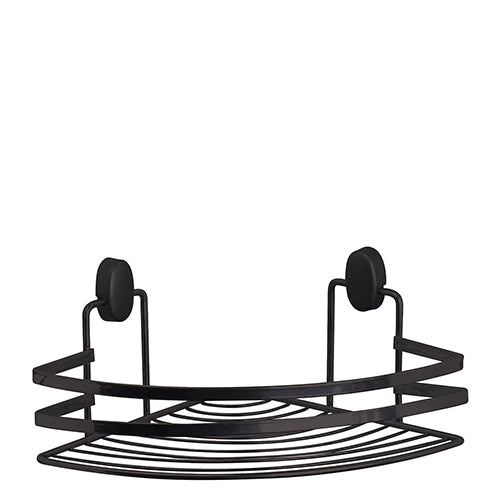 Mensola doccia angolare 1 ripiano in acciaio nero opaco Linea Cover Black Feridras