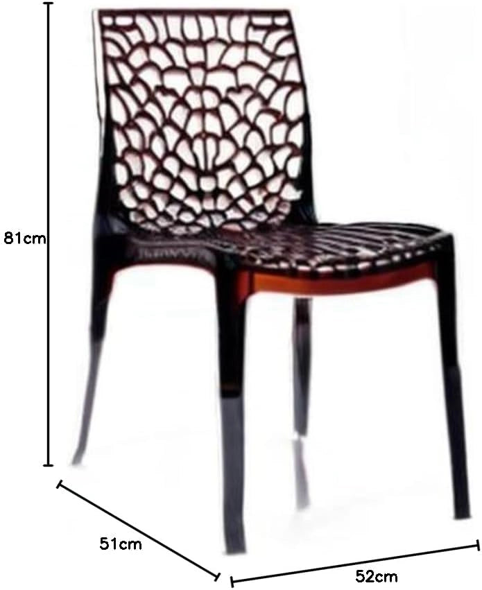 S6316TRMA Upon Gruvyer-Sedia impilabile in policarbonato Trasparente, 51 x 52 x 81 cm, Colore: Marrone Chiaro