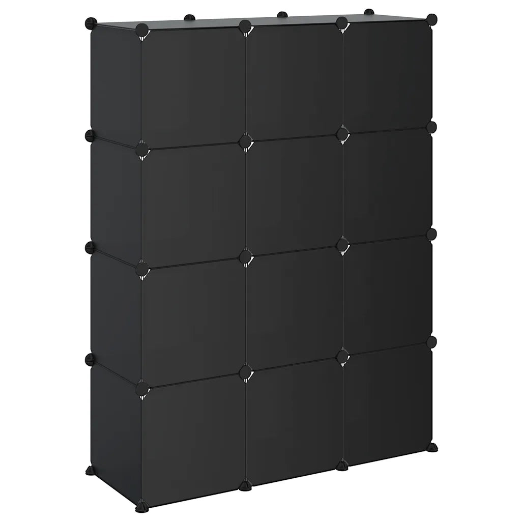Organizzatore Portaoggetti con 12 Cubi Nero in PP CFW9479456