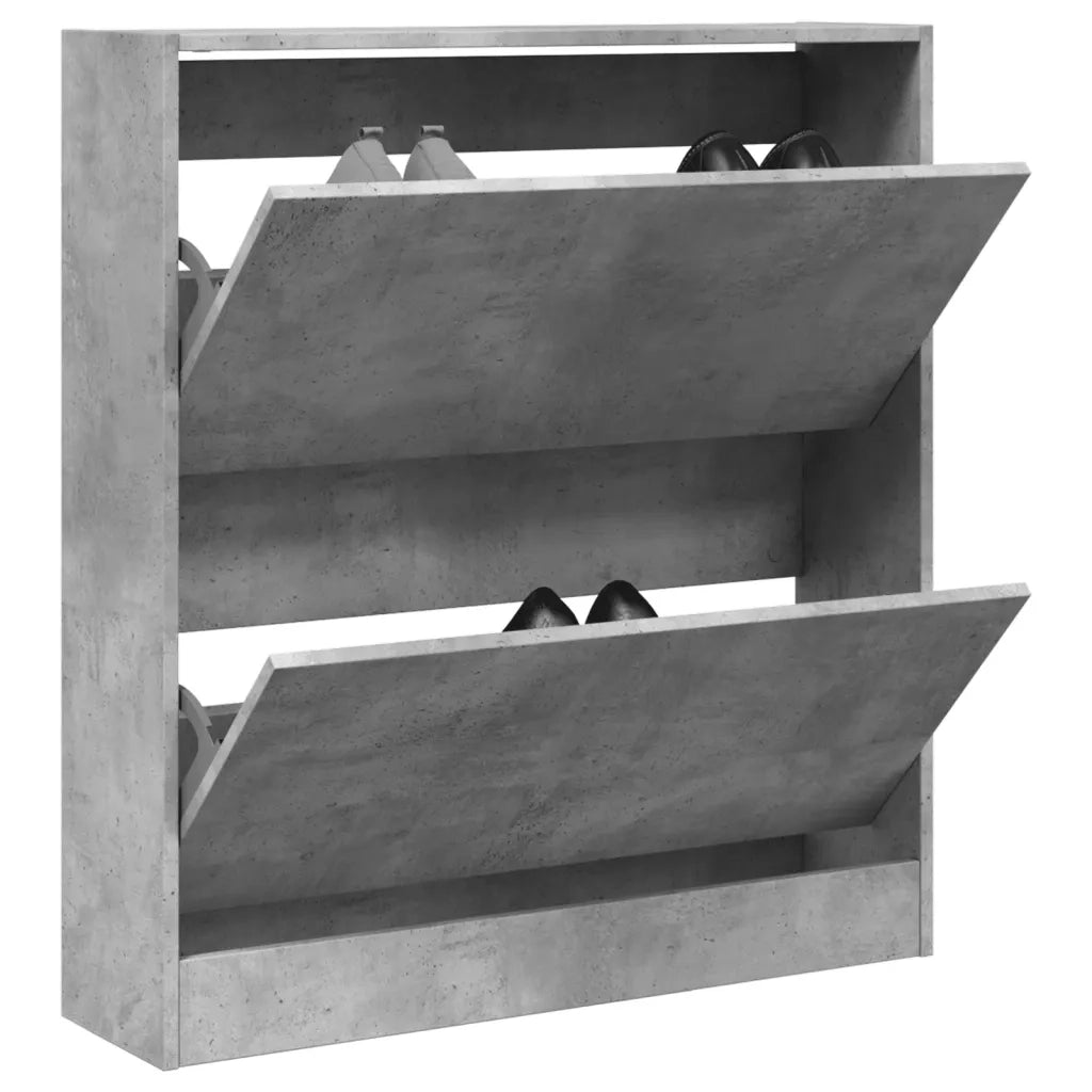Scarpiera | Mobile per scarpe Grigio Cemento 80x21x87,5 cm in Legno Multistrato