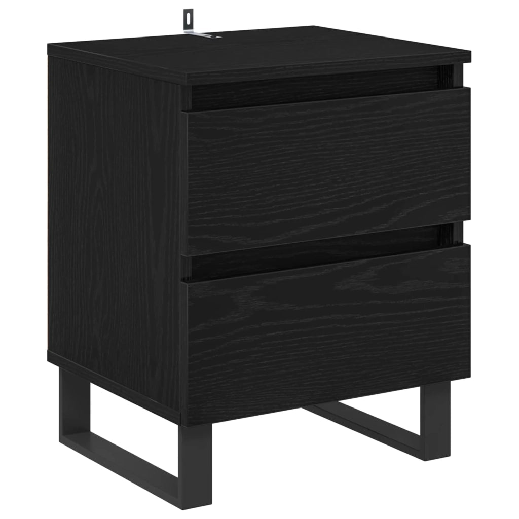 Armadio da Notte Rovere Nero 40 x 35 x 50 cm Legno multistrato 881918