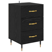 Comodino | Armadio da Notte | Mobiletto da notte Rovere Nero 40 x 40 x 66 cm Legno multistrato