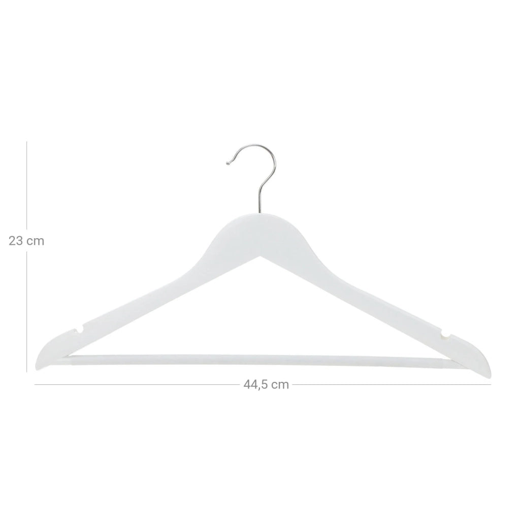 Set di 50 grucce in acero con scanalature e barra porta pantaloni rotazione a 360 gradi bianco 12_0003786