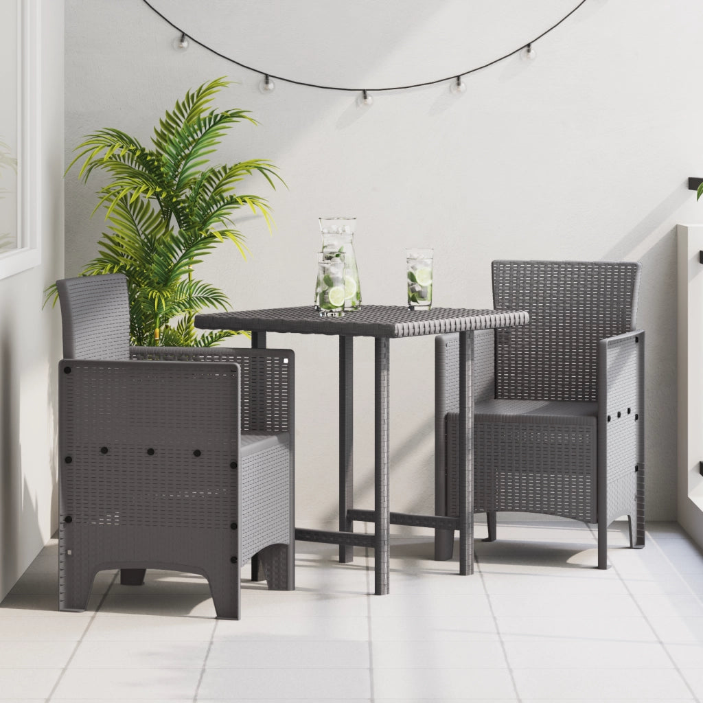 Sedie da Giardino 2 pezzi Grigio Chiaro Poly Rattan