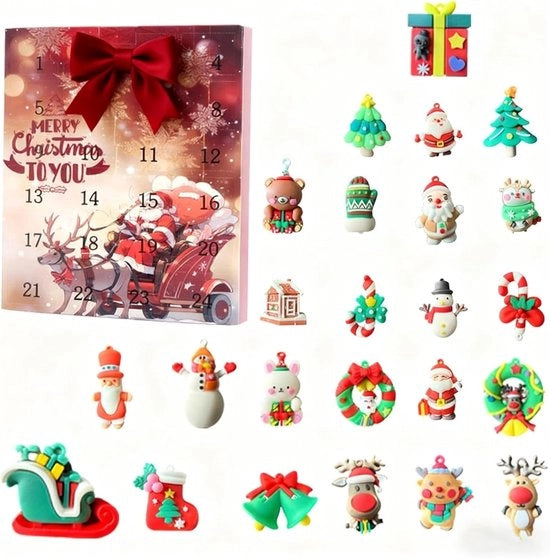 Calendario a forma di campana di Natale per bambini 2025, campane di Natale decorative in silicone, set da 24 pezzi
