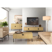 Set arredamento soggiorno: Mobile TV 200 cm, tavolino, credenza, rovere, collezione MONDO
