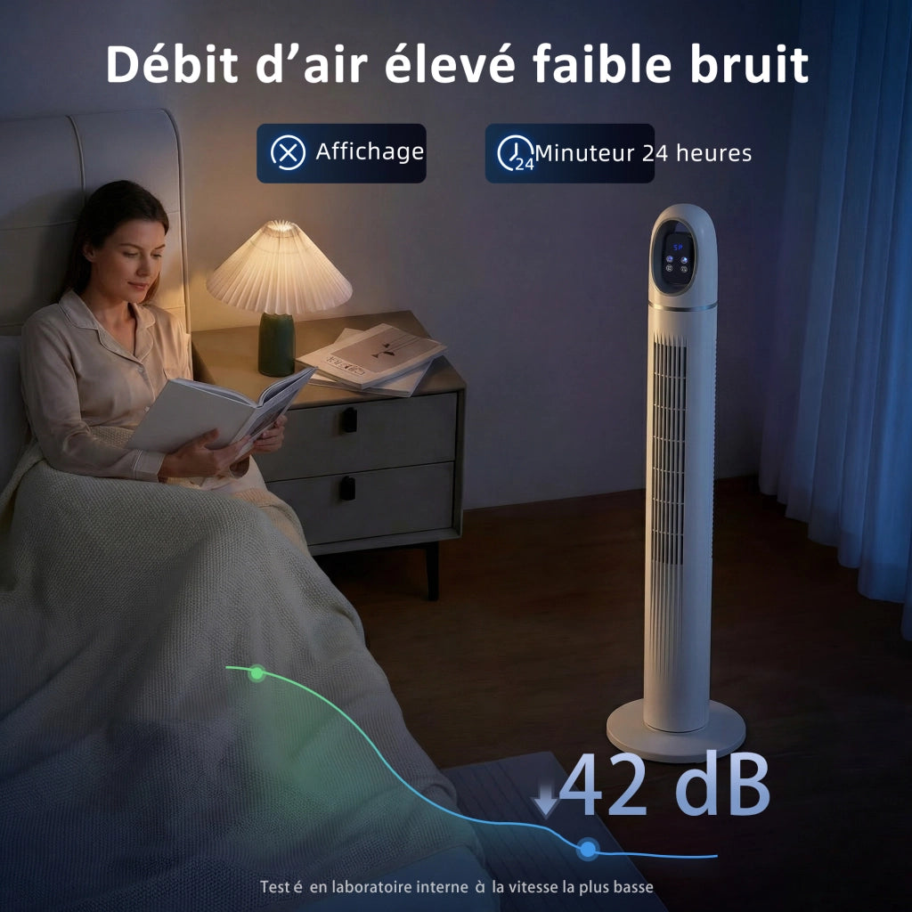 Ventilatore a colonna ¨C zephmum ¨C bianco 111 cm oscillante 70¡ã 3 velocit¨¤