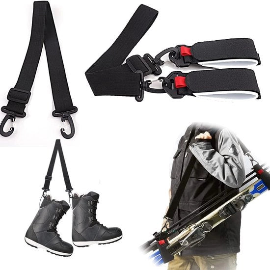 Accessori sci - Accessori per sci - Gadgets sci - Cintura da sci wintersport - Cintura manuale da sci - Cintura nera