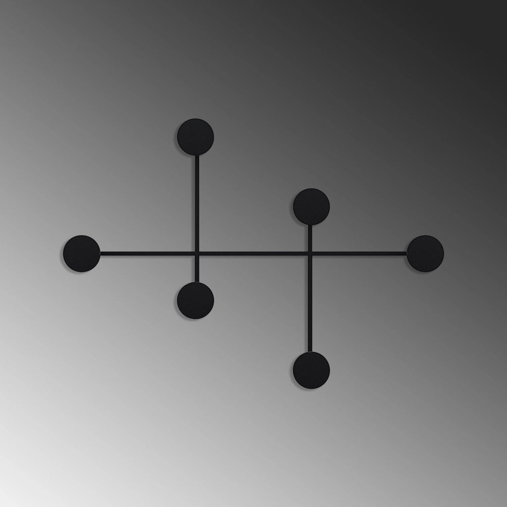 Gancio da parete in metallo "Dama" - 82 x 10 x 60 cm - Nero