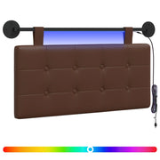 Testiera | Testata sospesa Con luce LED Marrone Similpelle
