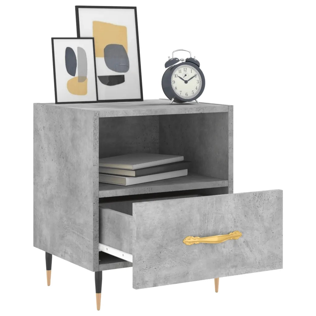 Comodini 2 pz Grigio Cemento 40x35x47,5 cm in Legno Multistrato 827397