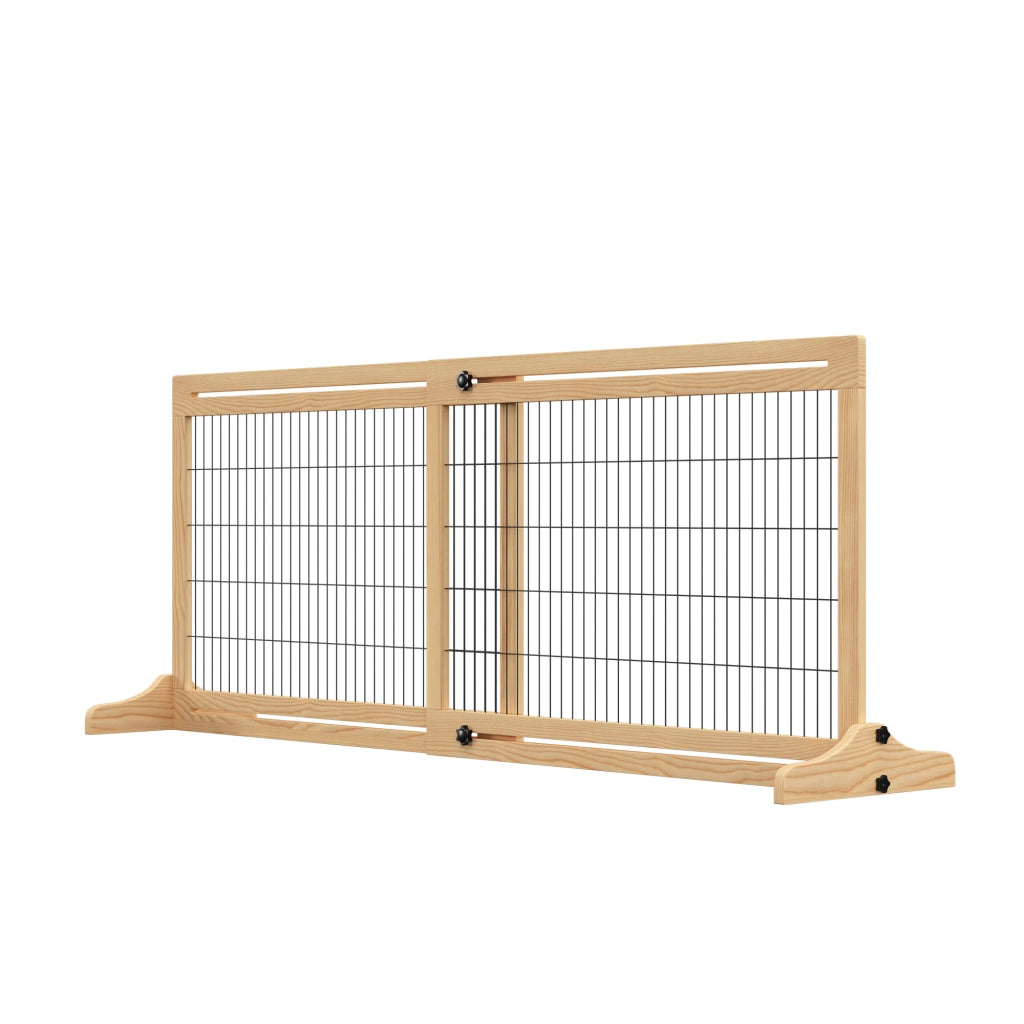 Cancellino per Cani in Legno e Acciaio ¨C Zephmum ¨C Legno 104-180x36x69 cm