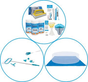 Pacco di accessori per piscina 3 pezzi - Set di manutenzione & Kit di manutenzione deluxe & Telaio di copertura