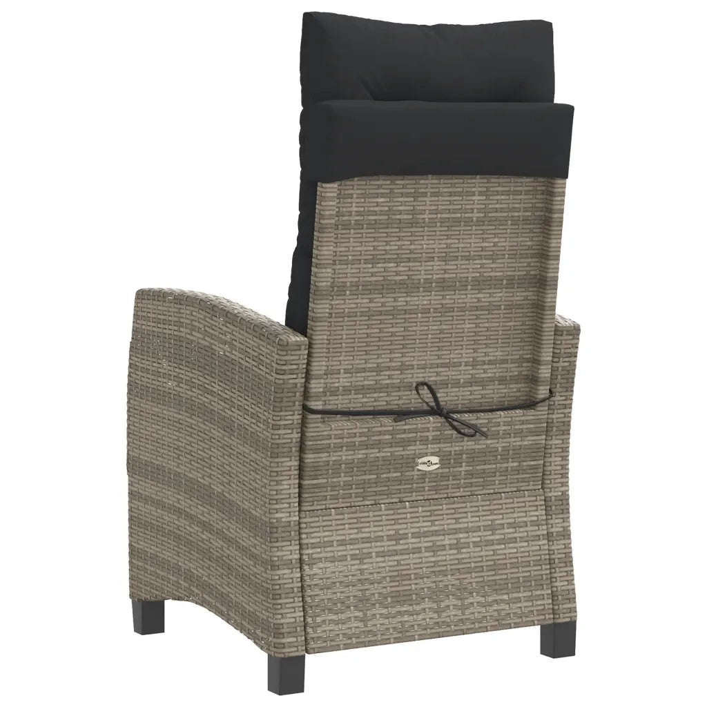 Set da Bistr¨° 3 pz | Set Salotto da Giardino con Cuscini Grigio in Polyrattan