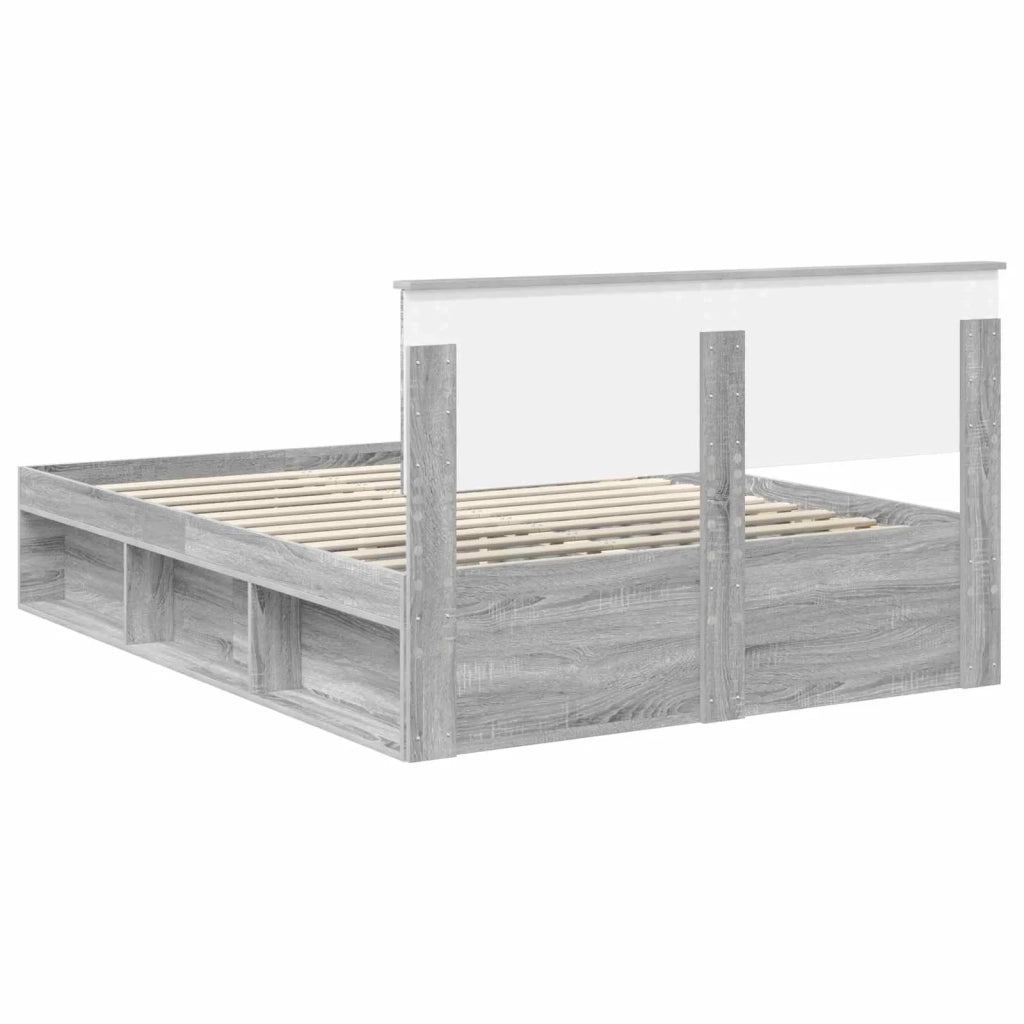 Struttura del letto con testiera Grigio Sonoma 140 x 200 cm 3407882