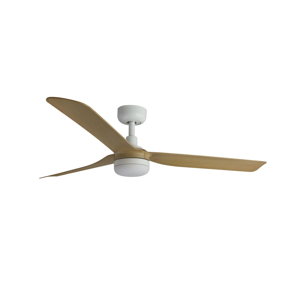 FARO Ventilatore da soffitto con luce LED integrata regolabile motore DC 6 velocita funzione inversa telecomando per soffitti inclinati Acciaio Marrone e Bianco Opaco 338161S Punt