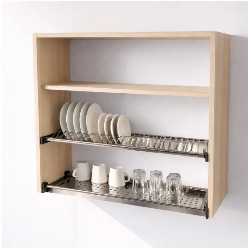 Pensile Scolapiatti H 90X L 80X P 33 Completo Di Scolapiatti In Acciaio Inox. Spedizione In Kit In Colore Bianco
