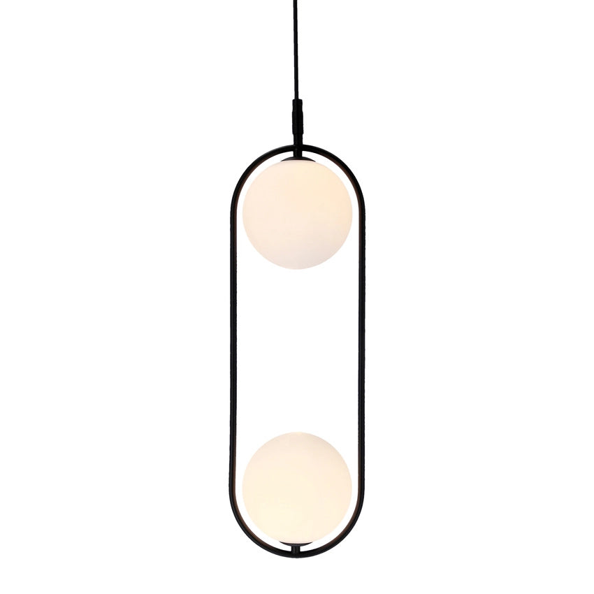 Lampada a sospensione Candellux Cordel 2xG9 nero/bianco