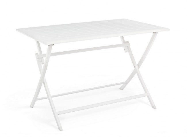 Tavolo Pieghevole da Giardino 110x70x71h cm Elin Bianco
